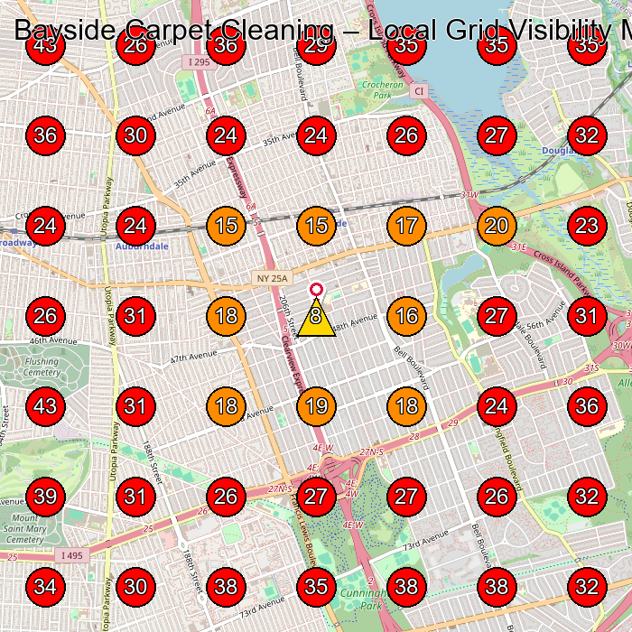 Bayside Carpet Cleaning GeoGrid visibility map for Carpet Cleaning Service in Douglaston